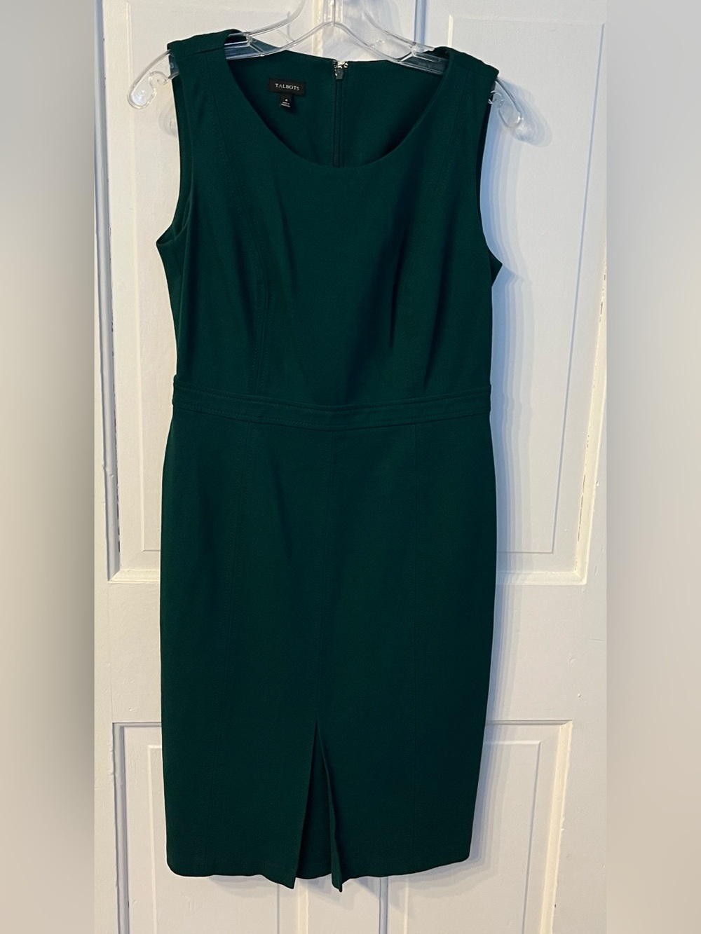 Talbots size 4 Ponte knit green dress sleeveless